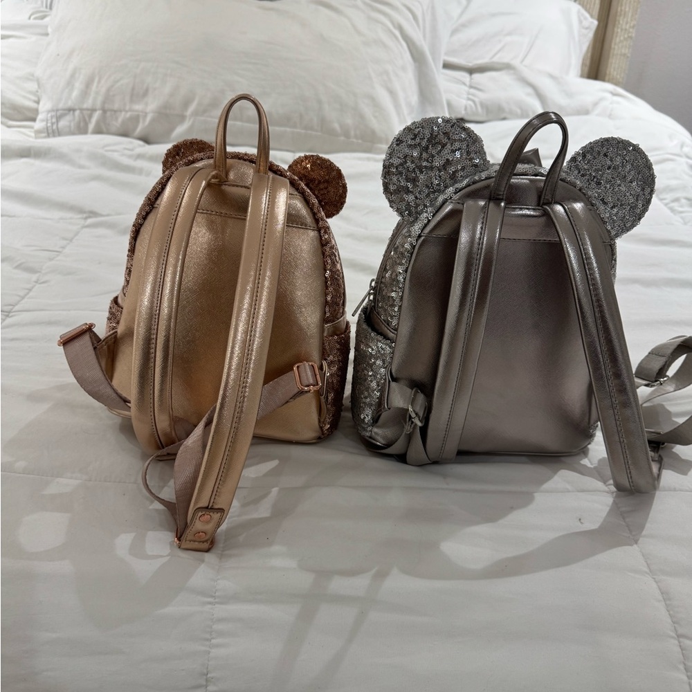 Loungefly Silver Backpack / Rose Gold Sequin Back… - image 4